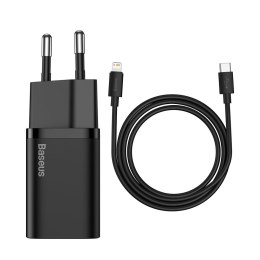 SZYBKA ŁADOWARKA DO IPHONE SUPER SI 1C 20W POWER DELIVERY + KABEL USB-C - LIGHTNING 1M CZARNY