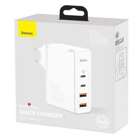SZYBKA ŁADOWARKA SIECIOWA GAN2 PRO USB USB-C QC PD 100W BIAŁY SZYBKA ŁADOWARKA SIECIOWA GAN2 PRO USB USB-C QC PD 100W BIAŁY