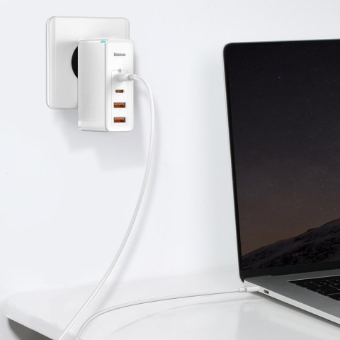 SZYBKA ŁADOWARKA SIECIOWA GAN2 PRO USB USB-C QC PD 100W BIAŁY SZYBKA ŁADOWARKA SIECIOWA GAN2 PRO USB USB-C QC PD 100W BIAŁY