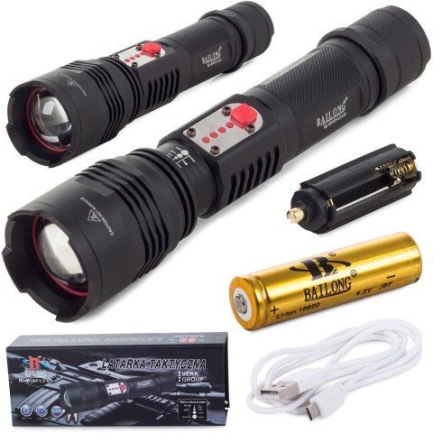 Bailong latarka wojskowa cree led usb xm-l t6 Bailong latarka wojskowa cree led usb xm-l t6