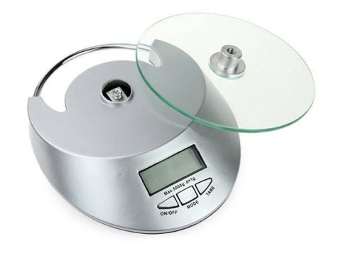 Elektroniczna waga kuchenna szklana 5kg / 1g zegar Elektroniczna waga kuchenna szklana 5kg / 1g zegar