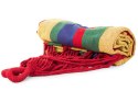 Hamak w paski ogrodowy kolorowy jednoosobowy 200x80 pokrowiec etui