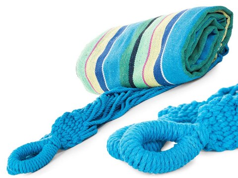 Hamak w paski ogrodowy kolorowy jednoosobowy 200x80 pokrowiec etui Hamak w paski ogrodowy kolorowy jednoosobowy 200x80 pokrowiec etui