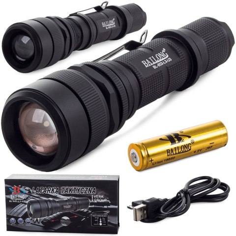 Latarka taktyczna bailong usb led cree xm-l3-u3 Latarka taktyczna bailong usb led cree xm-l3-u3