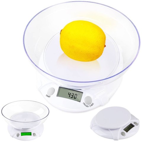Waga kuchenna z podświetleniem lcd z misą 7 kg/1g Waga kuchenna z podświetleniem lcd z misą 7 kg/1g