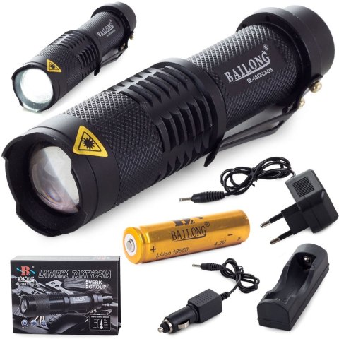 Latarka taktyczna bailong led cree xm-l3-u3 zoom Latarka taktyczna bailong led cree xm-l3-u3 zoom