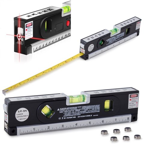 Poziomica laserowa z miarką 250cm miara laser cale Poziomica laserowa z miarką 250cm miara laser cale