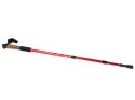 Kij nordic walking z korkową rączką kolor czerwony