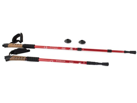 Kij nordic walking z korkową rączką kolor czerwony Kij nordic walking z korkową rączką kolor czerwony