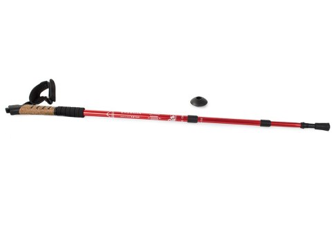 Kij nordic walking z korkową rączką kolor czerwony Kij nordic walking z korkową rączką kolor czerwony