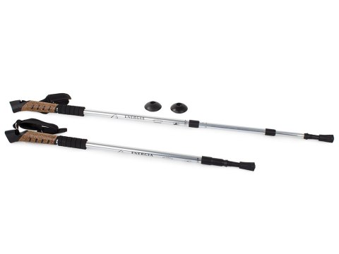 Kij nordic walking z korkową rączką kolor srebrny Kij nordic walking z korkową rączką kolor srebrny
