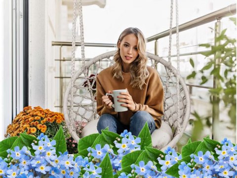 Huśtawka ogrodowa bocianie gniazdo fotel wiszący krzesło boho 80cm Huśtawka ogrodowa bocianie gniazdo fotel wiszący krzesło boho 80cm