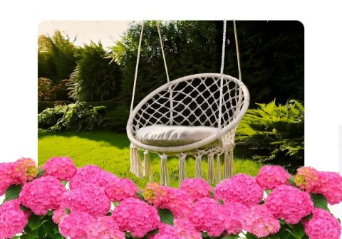Huśtawka ogrodowa bocianie gniazdo fotel wiszący krzesło boho 80cm Huśtawka ogrodowa bocianie gniazdo fotel wiszący krzesło boho 80cm