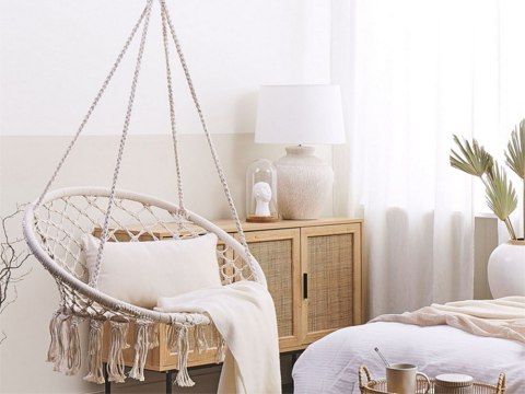 Huśtawka ogrodowa bocianie gniazdo fotel wiszący krzesło boho 80cm Huśtawka ogrodowa bocianie gniazdo fotel wiszący krzesło boho 80cm