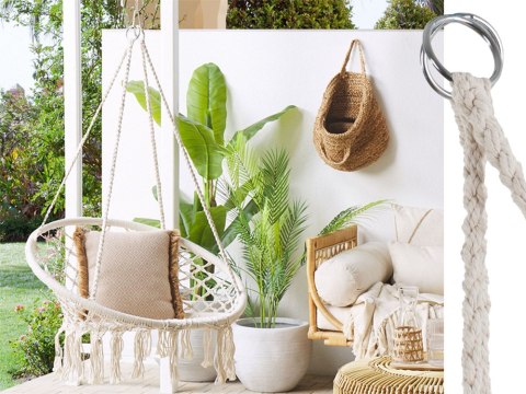 Huśtawka ogrodowa bocianie gniazdo fotel wiszący krzesło boho 80cm Huśtawka ogrodowa bocianie gniazdo fotel wiszący krzesło boho 80cm