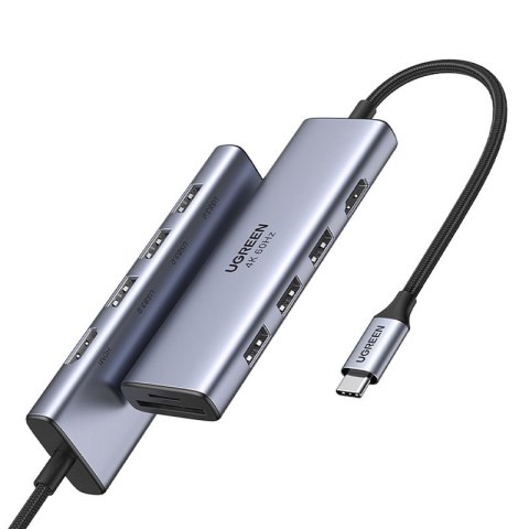6W1 WIELOFUNKCYJNY HUB USB-C - 3X USB HDMI 4K CZYTNIK KART SD I TF SZARY 6W1 WIELOFUNKCYJNY HUB USB-C - 3X USB HDMI 4K CZYTNIK KART SD I TF SZARY