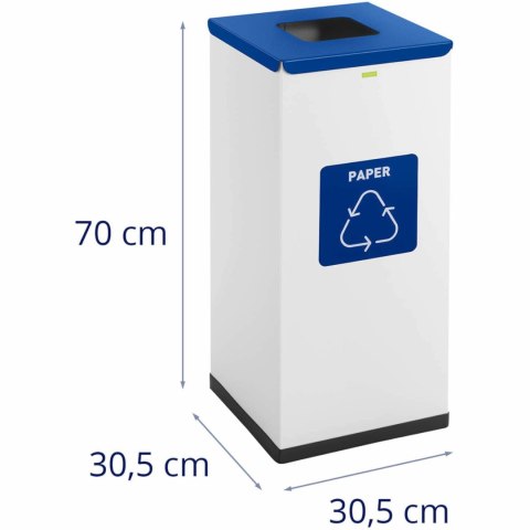 KOSZ POJEMNIK STALOWY DO SEGREGACJI ŚMIECI ODPADÓW PAPIERU 30.5X30.5X70CM 60L KOSZ POJEMNIK STALOWY DO SEGREGACJI ŚMIECI ODPADÓW PAPIERU 30.5X30.5X70CM 60L