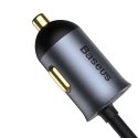 ŁADOWARKA SAMOCHODOWA ROZDZIELACZ 3X USB + USB-C 120W PPS QC PD SZARY