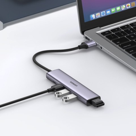 ROZDZIELACZ PORTÓW HUB USB - 4X USB 3.0 SZARY ROZDZIELACZ PORTÓW HUB USB - 4X USB 3.0 SZARY