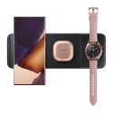 STACJA ŁADUJĄCA TRIO DO TELEFONÓW GALAXY WATCH SŁUCHAWEK TWS + KABEL USB-C CZARNY