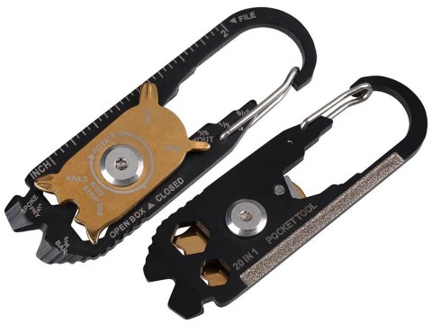 Brelok karabińczyk nóż multitool przeżycia 20w1 Brelok karabińczyk nóż multitool przeżycia 20w1
