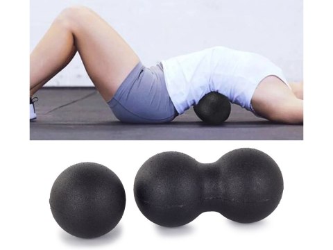 Piłka do masażu wałek roller do ćwiczeń + podwójna Piłka do masażu wałek roller do ćwiczeń + podwójna