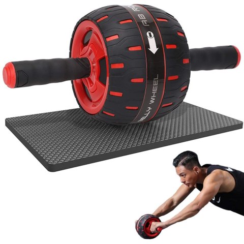 Wałek do ćwiczeń brzucha kółko roller koło + mata Wałek do ćwiczeń brzucha kółko roller koło + mata