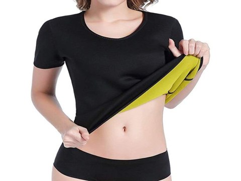 Koszulka neoprenowa fitness damska krótki rękaw Koszulka neoprenowa fitness damska krótki rękaw