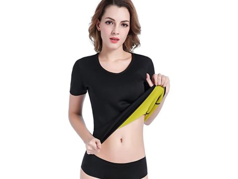 Koszulka neoprenowa fitness damska krótki rękaw Koszulka neoprenowa fitness damska krótki rękaw