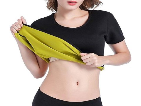 Koszulka neoprenowa fitness damska krótki rękaw Koszulka neoprenowa fitness damska krótki rękaw