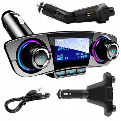 Transmiter fm bluetooth usb 5.0 wielofunkcyjny 8w1 Transmiter fm bluetooth usb 5.0 wielofunkcyjny 8w1
