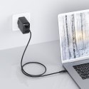 2W1 ŁADOWARKA SIECIOWA 2X USB-C USB 65W + KABEL USB-C CZARNY