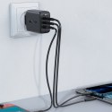 2W1 ŁADOWARKA SIECIOWA 2X USB-C USB 65W + KABEL USB-C CZARNY