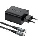 2W1 ŁADOWARKA SIECIOWA Z KABLEM USB-C + PRZEJŚCIÓWKA ADAPTER USB-C - HDMI 4K CZARNA