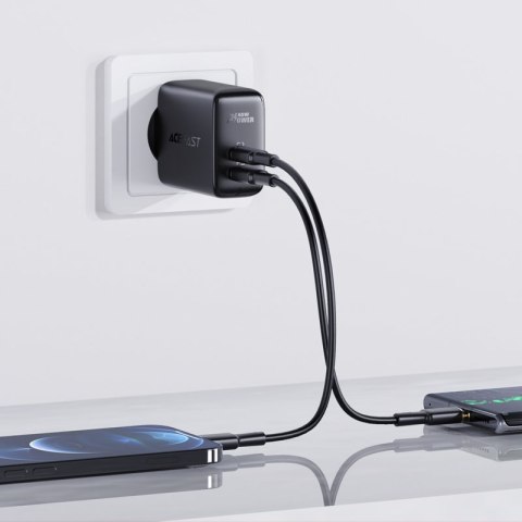 ŁADOWARKA SIECIOWA 2X USB-C 40W PPS PD QC 3.0 AFC FCP CZARNY ŁADOWARKA SIECIOWA 2X USB-C 40W PPS PD QC 3.0 AFC FCP CZARNY