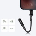 PRZEJŚCIÓWKA ADAPTER AUDIO AUX DO IPHONE MFI LIGHTNING - 3.5MM MINI JACK 18CM CZARNY