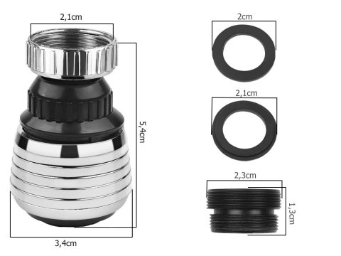 Perlator przedłużka do kranu baterii ruchoma 360 Perlator przedłużka do kranu baterii ruchoma 360