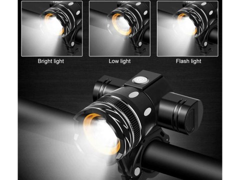 Lampka na rower rowerowa led t6 zestaw przód tył Lampka na rower rowerowa led t6 zestaw przód tył