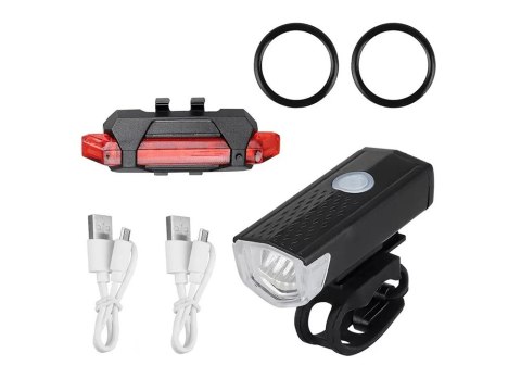 Lampka rowerowa led zestaw tył przód usb na rower Lampka rowerowa led zestaw tył przód usb na rower