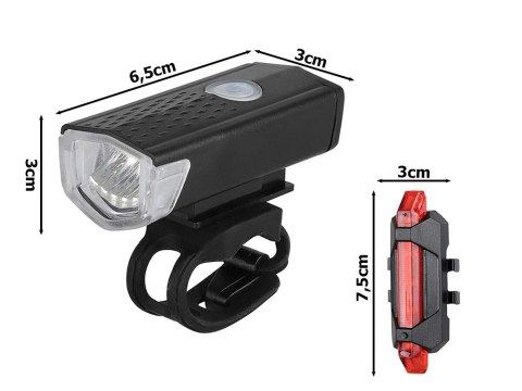 Lampka rowerowa led zestaw tył przód usb na rower Lampka rowerowa led zestaw tył przód usb na rower