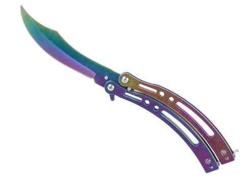 Nóż motylkowy ostry składany ostrze rainbow fade Nóż motylkowy ostry składany ostrze rainbow fade