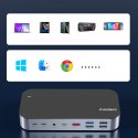 HUB ADAPTER M52 USB-C USB-A HDMI VGA DP SD TF RJ45 AUX PD SZARY