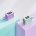 ŁADOWARKA SIECIOWA GAN 65W 3 PORTY 1X USB 2X USB-C FIOLETOWA