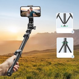 SELFIE STICK ZE STOJAKIEM I PILOTEM BLUETOOTH DŁUGI KIJEK DO SELFIE 1.8M CZARNY