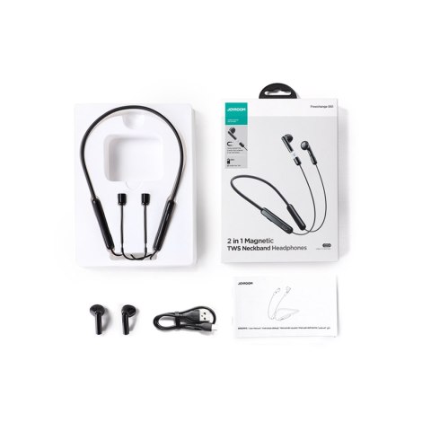 SPORTOWE SŁUCHAWKI BEZPRZEWODOWE TYPU NECKBAND DS1 CZARNE SPORTOWE SŁUCHAWKI BEZPRZEWODOWE TYPU NECKBAND DS1 CZARNE