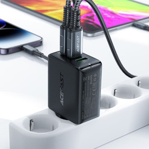 SZYBKA ŁADOWARKA SIECIOWA GAN 2X USB-C USB-A PPS PD QC4+ 65W CZARNA SZYBKA ŁADOWARKA SIECIOWA GAN 2X USB-C USB-A PPS PD QC4+ 65W CZARNA