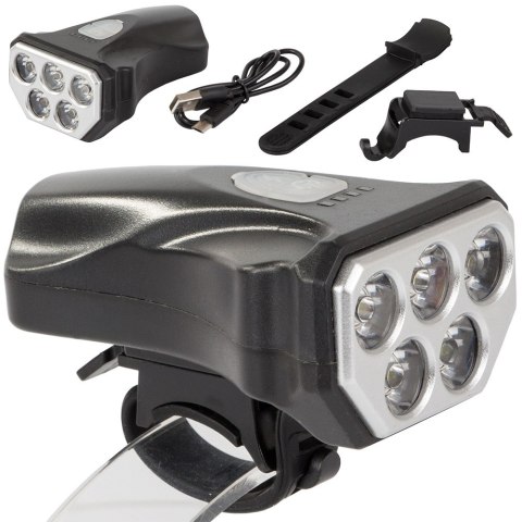 Lampka rowerowa przednia dioda 5 led usb na rower Lampka rowerowa przednia dioda 5 led usb na rower