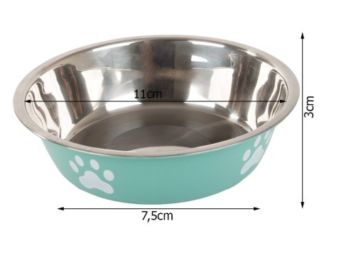 Miska dla psa metalowa antypoślizgowa łapka 150ml Miska dla psa metalowa antypoślizgowa łapka 150ml
