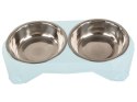Miska podwójna dla psa kota metalowa 350ml x 2