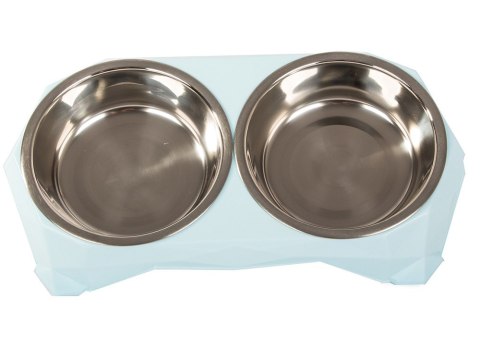Miska podwójna dla psa kota metalowa 350ml x 2 Miska podwójna dla psa kota metalowa 350ml x 2